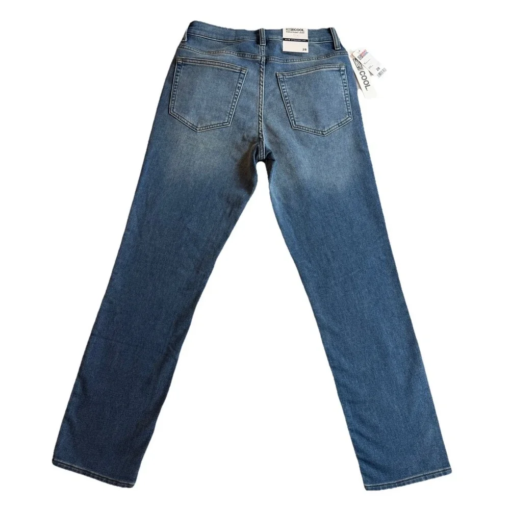 32 Degrees Cool Mens Stretch Performance Jeans Straight Leg Medium Wash Size 28